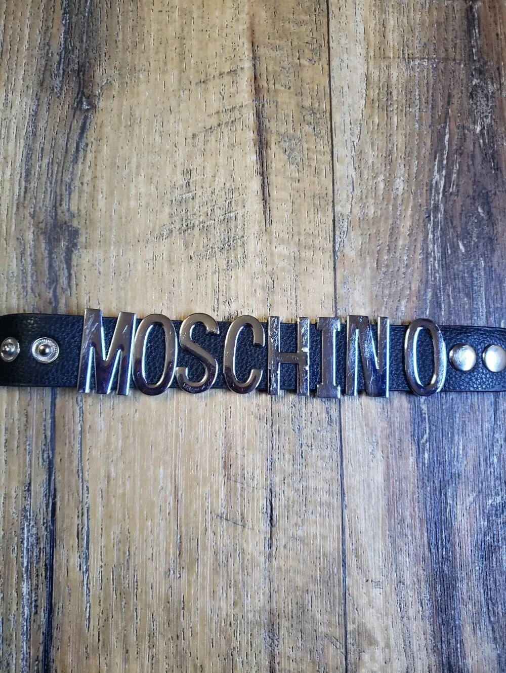 Designer Inspired Large Letter Logo Faux Leather Snap Button Bracelet